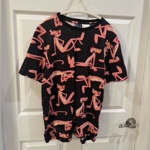 H&M Black Tee with Pink Graphic